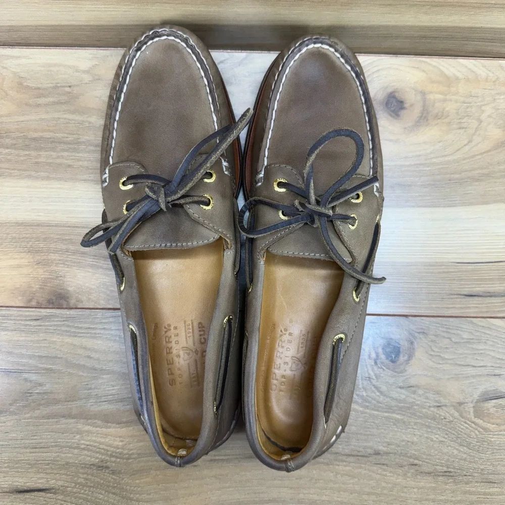 Sperry Gold Cup Boat Dock Loafers Mens 11 M Brown Leather Beach Travel Resort